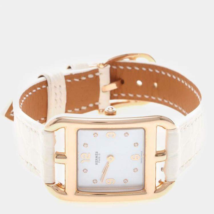 مملوكة مسبقًا Hermes Cape Cod CC1.270a Quartz Rose Gold Women's Wristwatch 23 mm