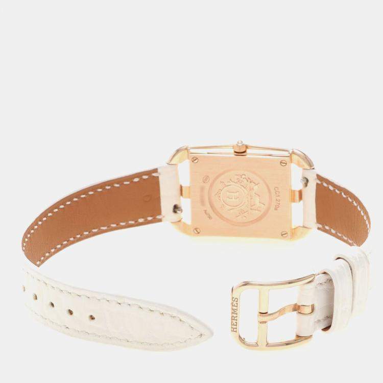 مملوكة مسبقًا Hermes Cape Cod CC1.270a Quartz Rose Gold Women's Wristwatch 23 mm