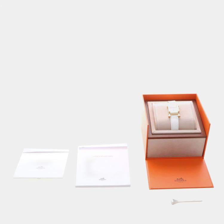 Pre Owned Hermes Heure H HH1.202b Quartz Gold Plated Stainless Steel Women's Wristwatch 21.5 mm