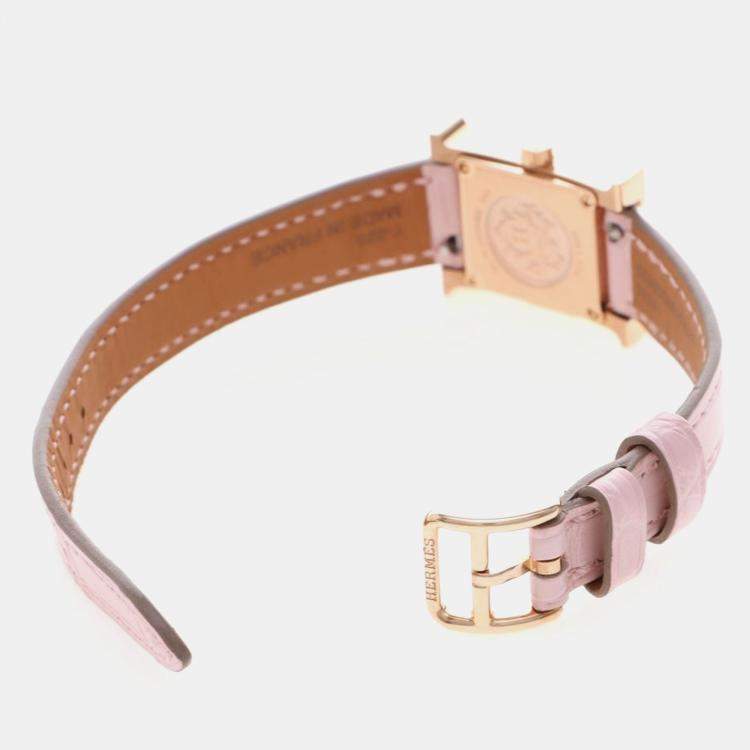 Pre Owned ساعة يد نسائية هيرمس أوري آه HH1.174 ستانلس ستيل ذهبية كوارتز 17 مم