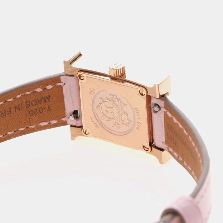 Pre Owned ساعة يد نسائية هيرمس أوري آه HH1.174 ستانلس ستيل ذهبية كوارتز 17 مم