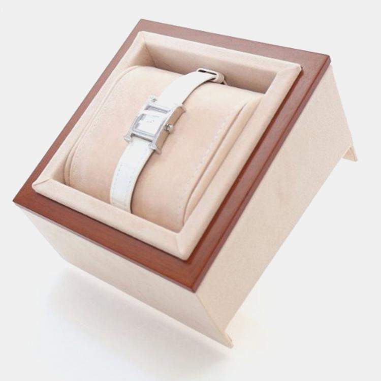 Pre Owned Hermes Heure H Quartz White Stainless Steel Women's Wristwatch 21 mm