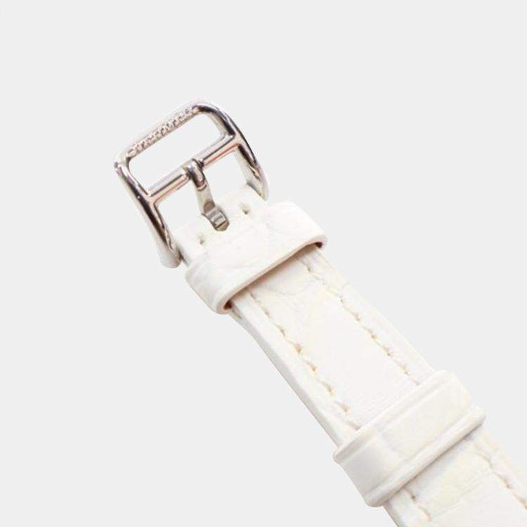 Pre Owned Hermes Heure H Quartz White Stainless Steel Women's Wristwatch 21 mm