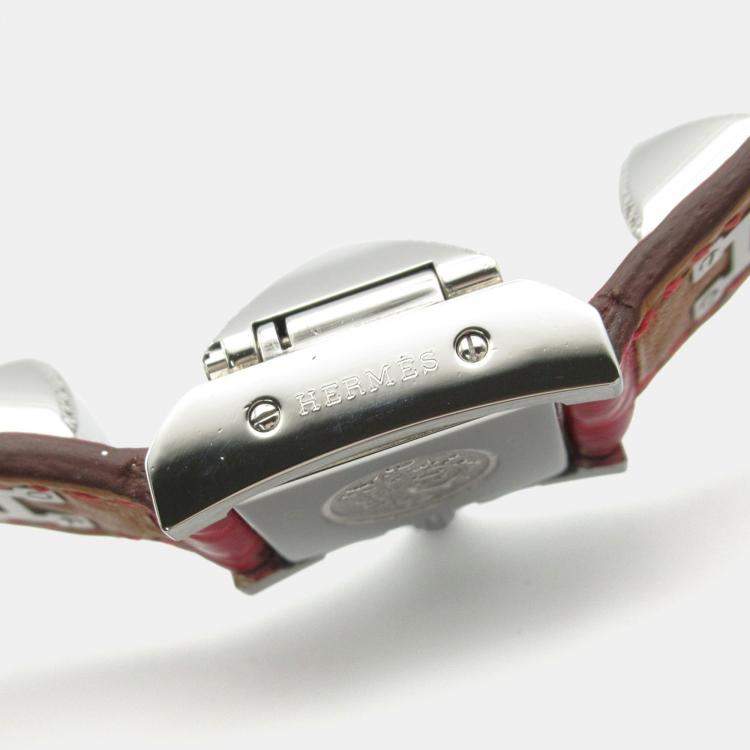 Pre Owned Hermes Medor ME2.131 Quartz Silver Stainless Steel Diamond Women's Wristwatch 17 mm