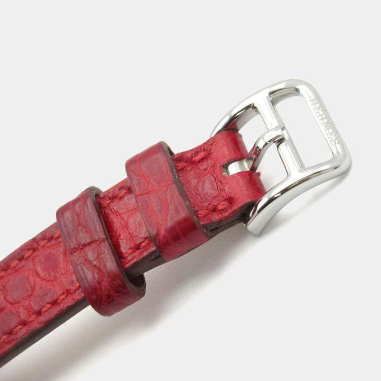 Pre Owned Hermes Medor ME2.131 Quartz Silver Stainless Steel Diamond Women's Wristwatch 17 mm