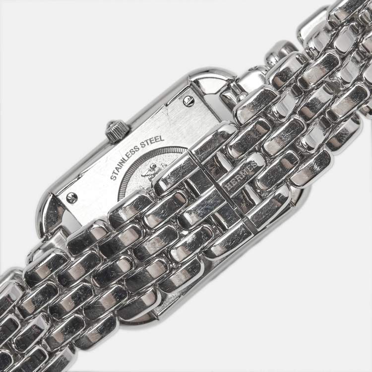 Pre Owned Hermes Cape Cod W403521WW00 Mother Of Pearl Dial Stainless Steel Women's Wristwatch 23 mm