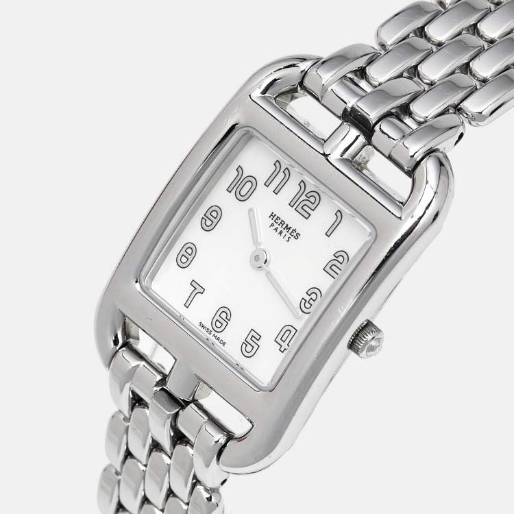 Pre Owned Hermes Cape Cod W403521WW00 Mother Of Pearl Dial Stainless Steel Women's Wristwatch 23 mm