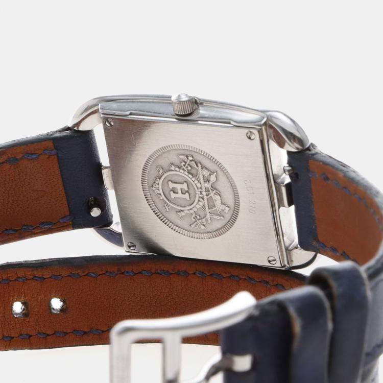 Pre Owned Hermes Cape Cod CC1.210 Quartz White Stainless Steel Women's Wristwatch 23mm