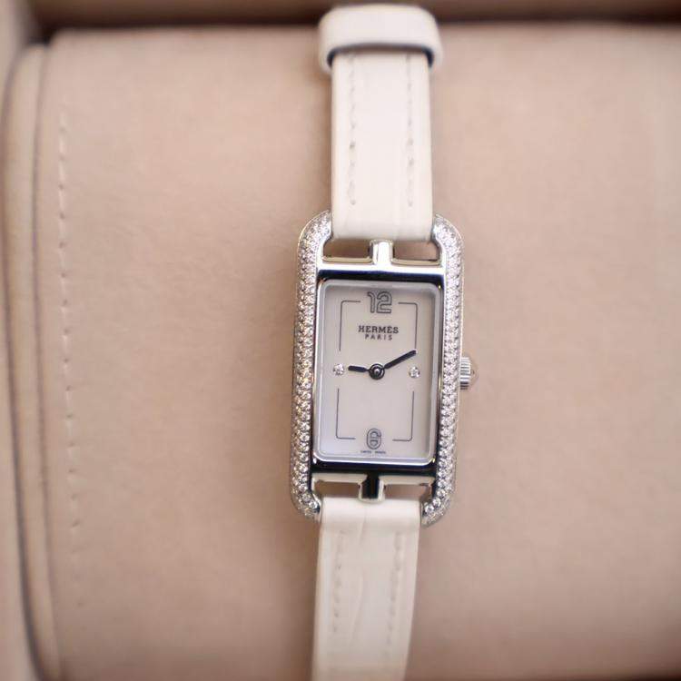 Pre Owned Hermes Alligator Nantucket Watch