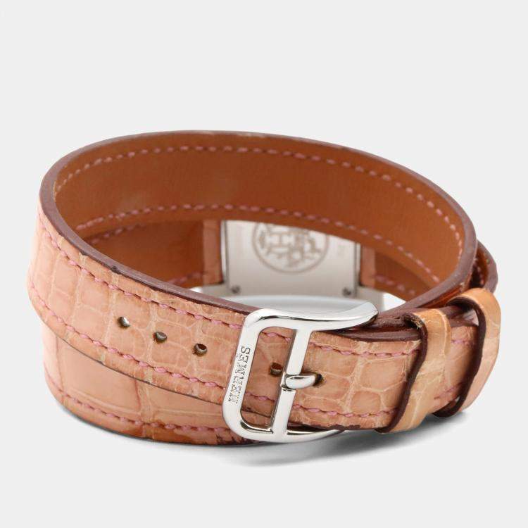 Pre Owned Hermes Heure H HH1.210 Quartz Silver Stainless Steel Women's Wristwatch 21 mm