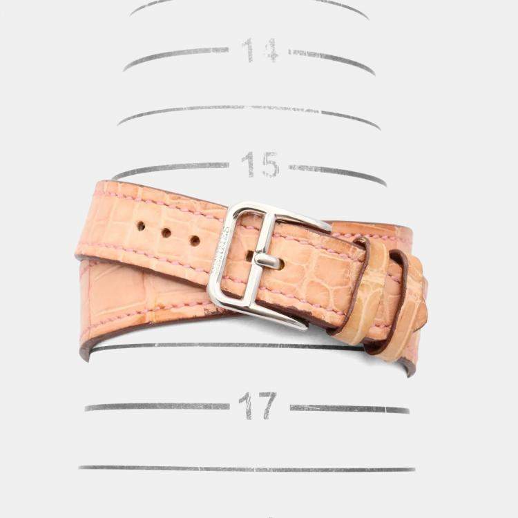 Pre Owned Hermes Heure H HH1.210 Quartz Silver Stainless Steel Women's Wristwatch 21 mm