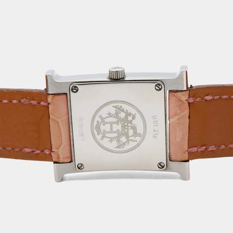 Pre Owned Hermes Heure H HH1.210 Quartz Silver Stainless Steel Women's Wristwatch 21 mm