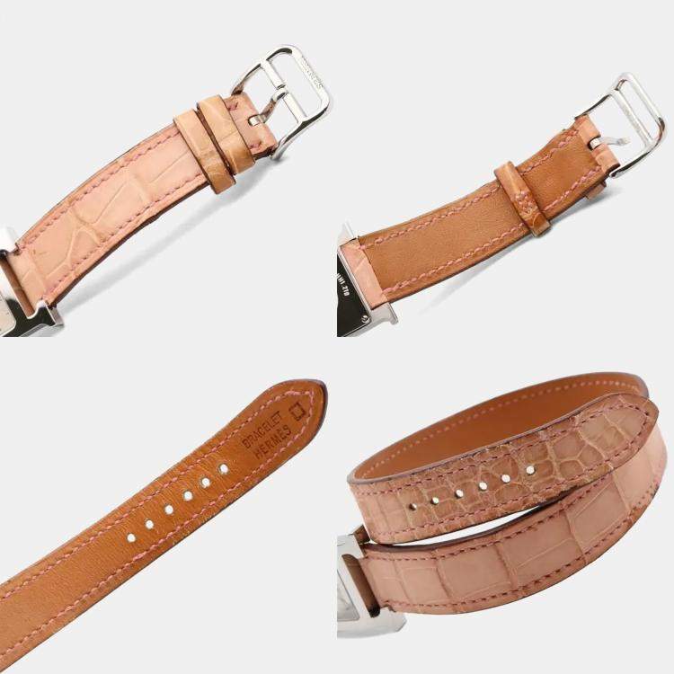 Pre Owned Hermes Heure H HH1.210 Quartz Silver Stainless Steel Women's Wristwatch 21 mm