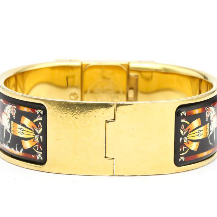 Pre Owned Hermes Champagne Gold Plated Stainless Steel Loque Quartz LO1.201 Women's Wristwatch 20 MM