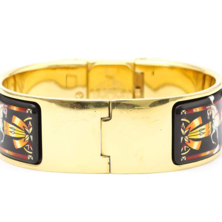 Pre Owned Hermes Champagne Gold Plated Stainless Steel Loquet Quartz LO1.201 Women's Wristwatch 20 MM