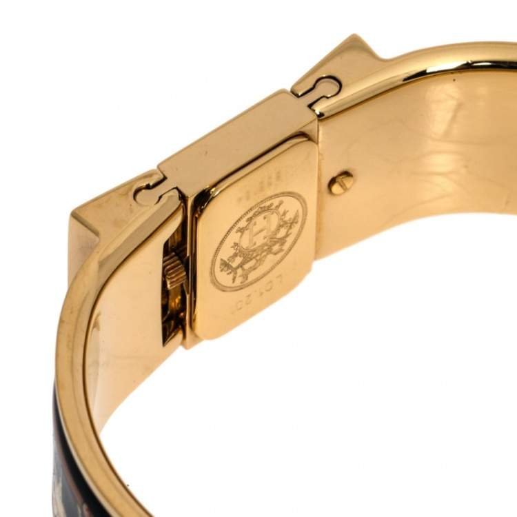 Pre Owned Hermes Gold Plated Stainless Steel Loquet L01.201 Women's Wristwatch 19 mm