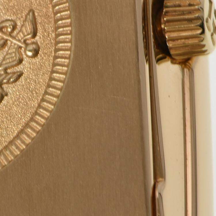 Pre Owned Hermes White 18k Yellow Gold Cape Cod CC1.285 Quartz Women's Wristwatch 23 mm