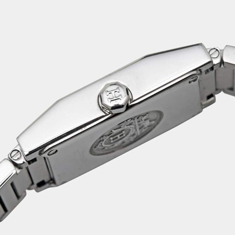 Pre Owned Hermes Silver Stainless Steel Tandem TA1.230 Quartz Women's Wristwatch 19 mm