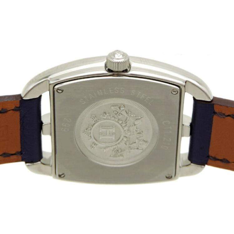 Pre Owned Hermes White Stainless Steel Cape Cod CT1.210.130/WW9K2 Women's Wristwatch 27 mm