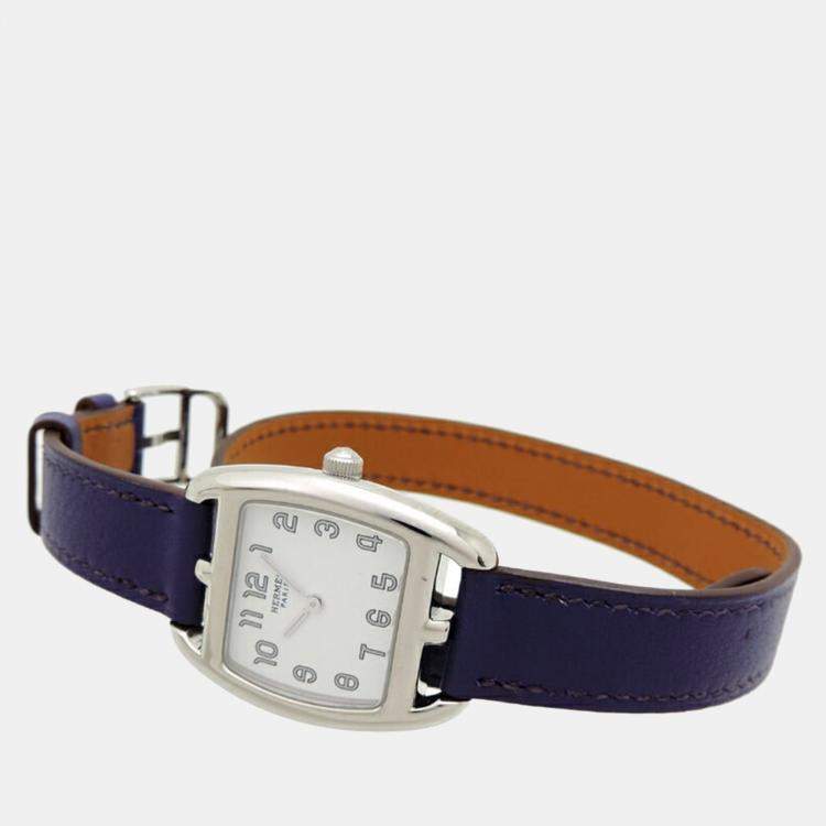 Pre Owned Hermes White Stainless Steel Cape Cod CT1.210.130/WW9K2 Women's Wristwatch 27 mm