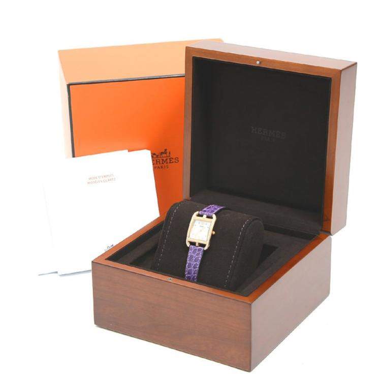 Pre Owned Hermes MOP Diamonds 18K Rose Gold Cape Cod CC1.274 Women's Wristwatch 23 mm