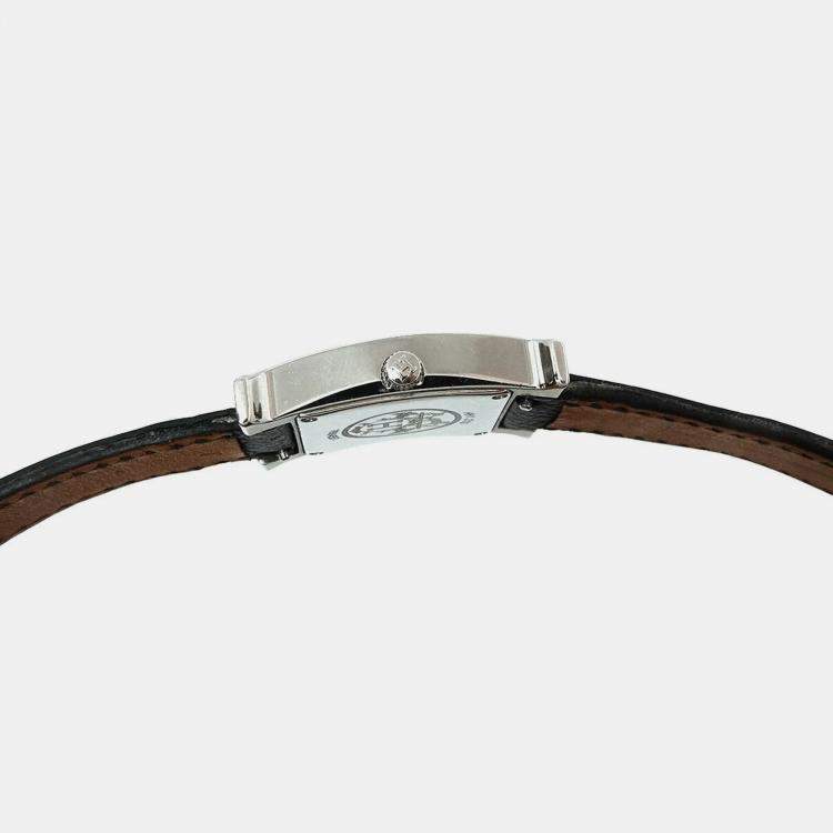 Pre Owned Hermes Blue Stainless Steel Heure H HH1.210 Quartz Women's Wristwatch 21 mm