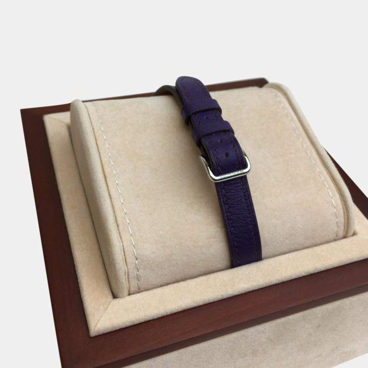 Pre Owned Hermes Iris/ Purple Evercolor Heure H Mini Watch 21 mm