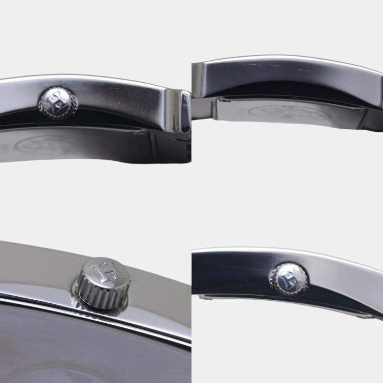 Pre Owned Hermes Black Stainless Steel H Collection Quartz Women's Wristwatch 21 mm