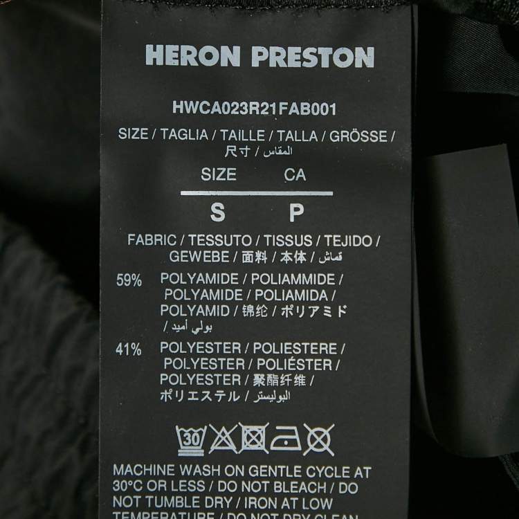 Pre Owned Heron Preston Black Nylon Print Coulisse Pants S