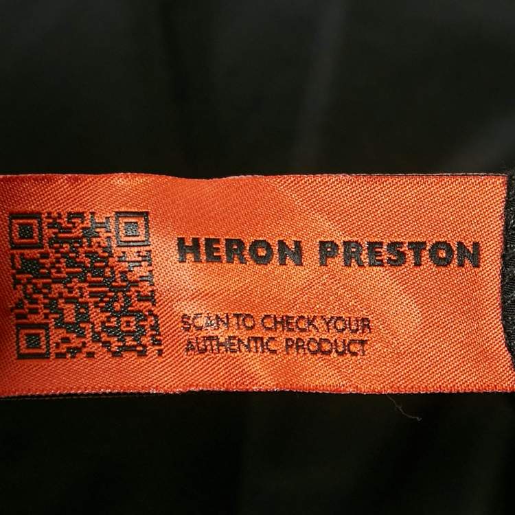 Pre Owned Heron Preston Black Nylon Print Coulisse Pants S