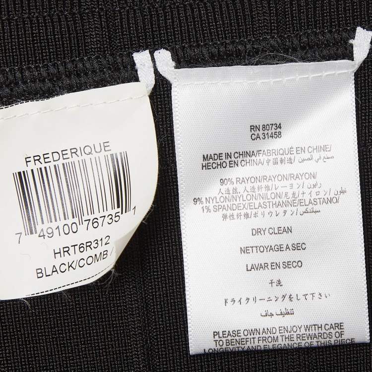Pre Owned Herve Leger Black/White Knit Frederique Bandage Dress M