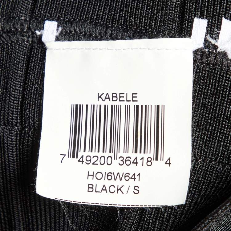 Pre Owned Herve Leger Black Bandage Knit Strapless Kabele Dress S