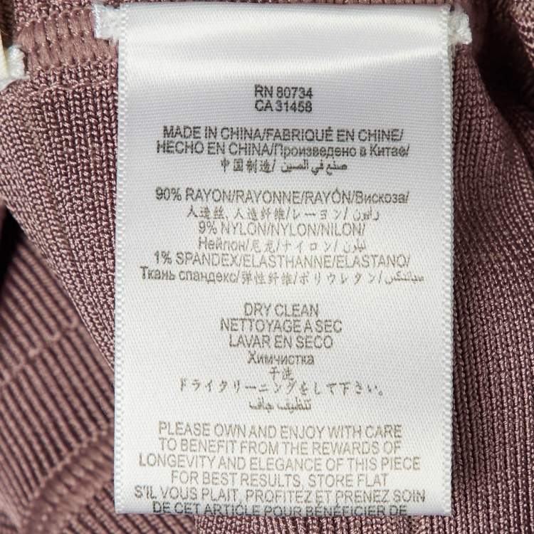 Pre Owned Herve Leger Dusty Pink Knit Florencia Bandage Mini Dress S