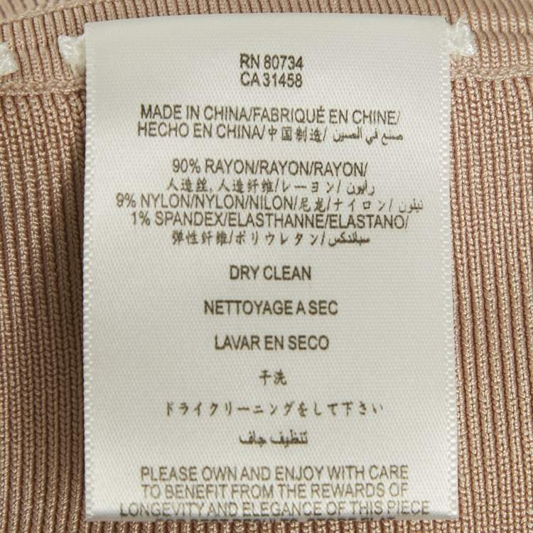 Pre Owned Herve Leger Pink Stretch Knit Trish Mini Dress XS