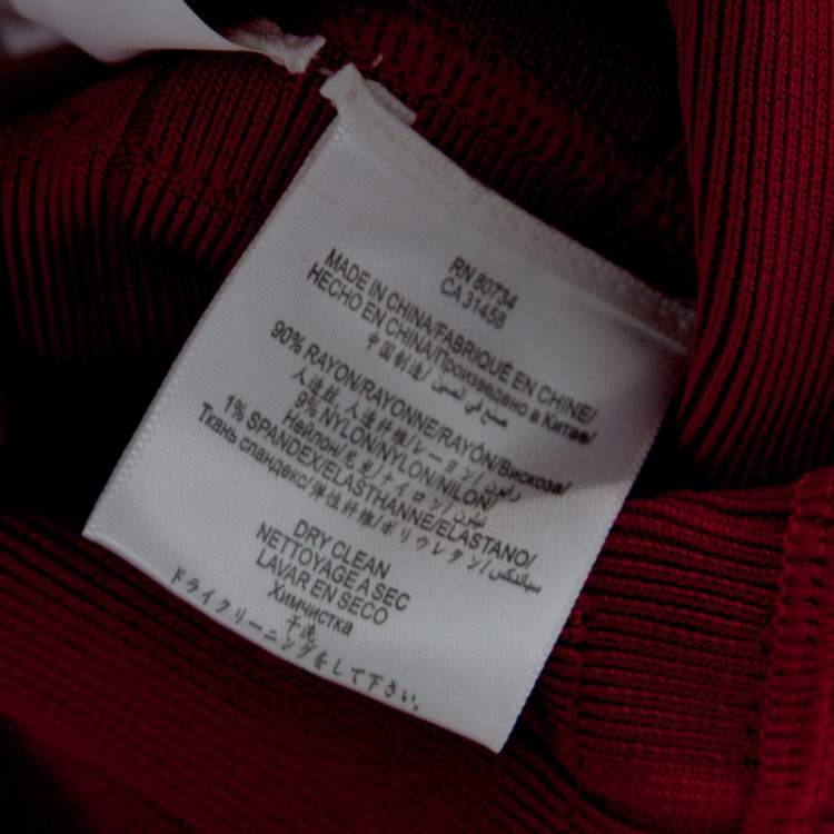 Pre Owned Herve Leger Lipstick Red Sleeveless Darby Bandage Dress S