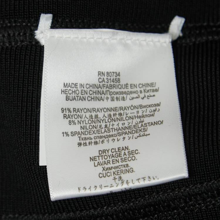Pre Owned Herve Leger Black Knit Lace-Up Detail Mini Skirt M