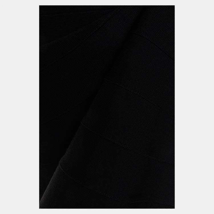 Pre Owned Herve Leger Black Bandage Knit Mini Dress L
