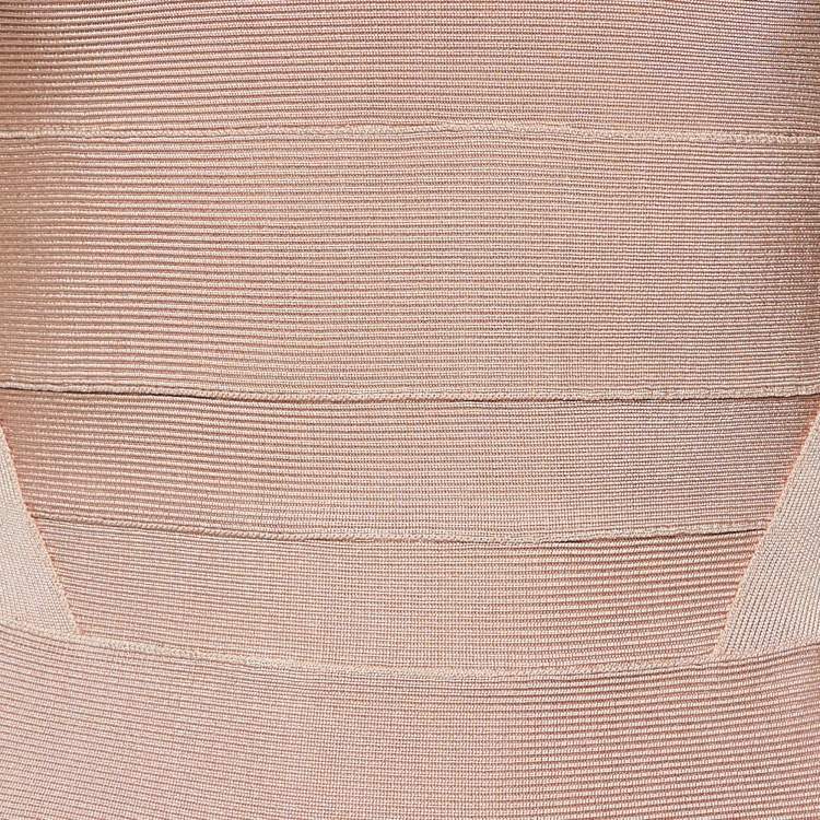 Pre Owned Herve Leger Roseblush Pink Bandage Jersey Mini Dress XS