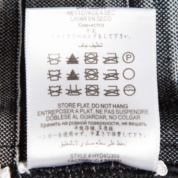 Pre Owned Herve Leger Black/White Patterned Knit Zip-Up Britt Jacket M