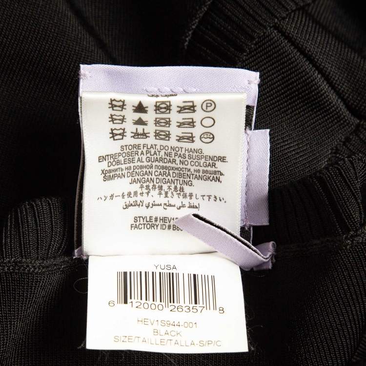 Pre Owned Herve Leger Black Perforated Knit Sweatshirt S