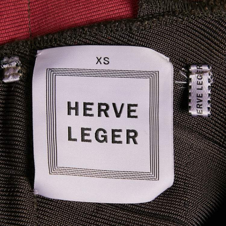 Pre Owned Herve Leger Multicolor Jersey One-Shoulder Mini Bandage Dress XS