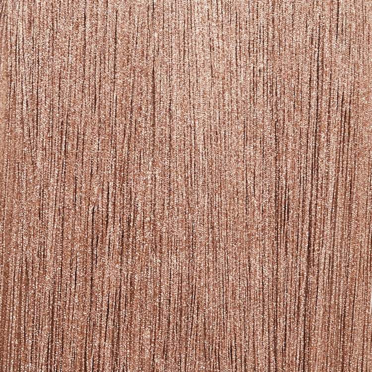 Pre Owned Herve Leger Gold Lurex Jersey Fringed Mini Dress XS