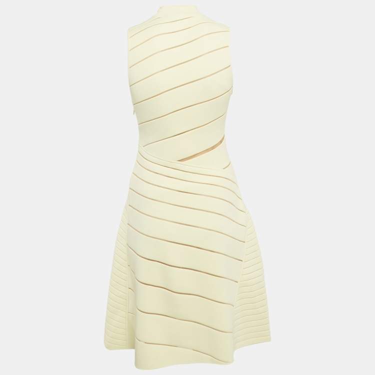 Pre Owned Herve Leger Jersey Sleeveless High Neck Dress S