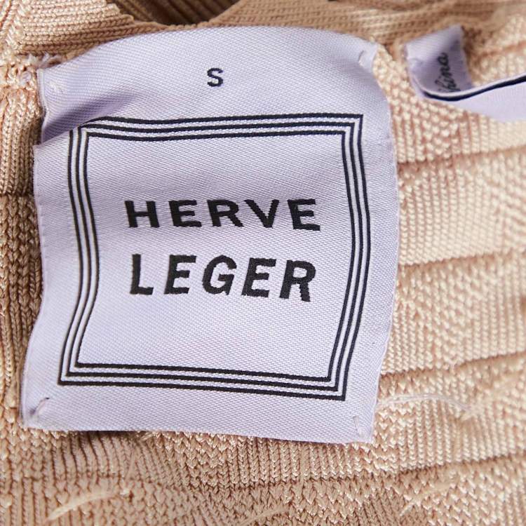 Pre Owned Herve Leger Pink Embellished Knit Sleeveless Bandage Short Dress S
