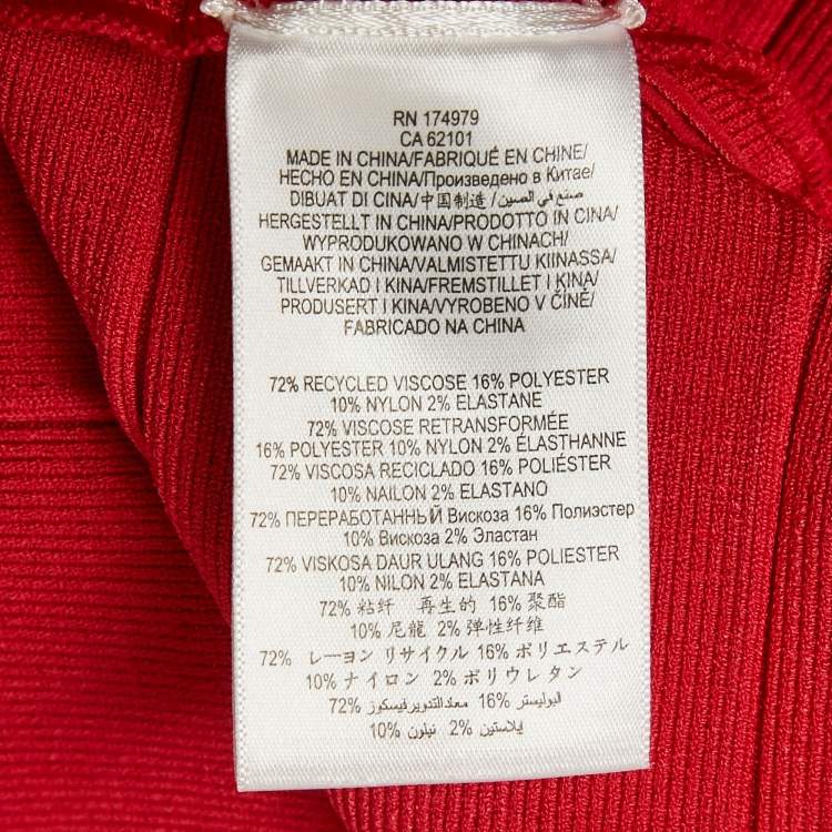 Pre Owned Herve Leger x Julia Restoin Roitfeld Rio Red Sweetheart Neck Mini Bandage Dress XS