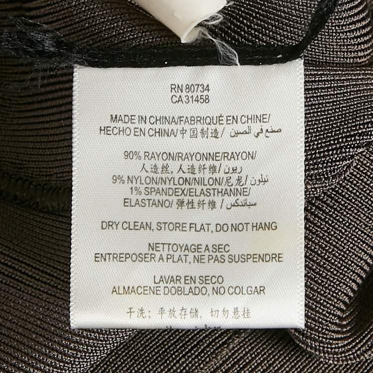 Pre Owned Herve Leger Grey Bandage Knit Mini Lane Dress S