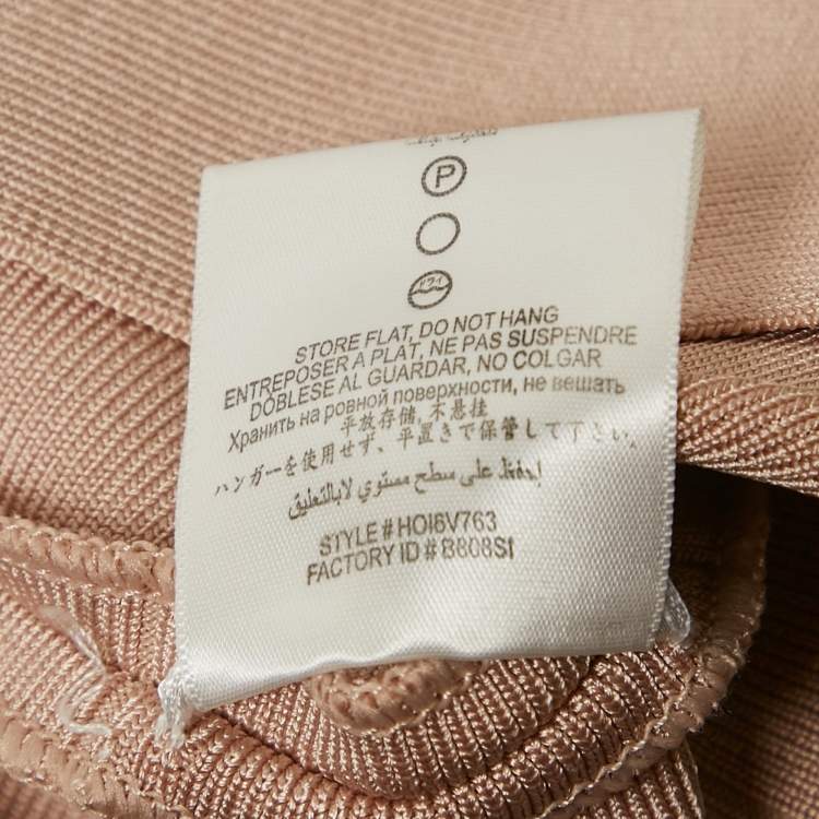 Pre Owned Herve Leger Bare Pink Bandage Knit Sleeveless Mini Dress M