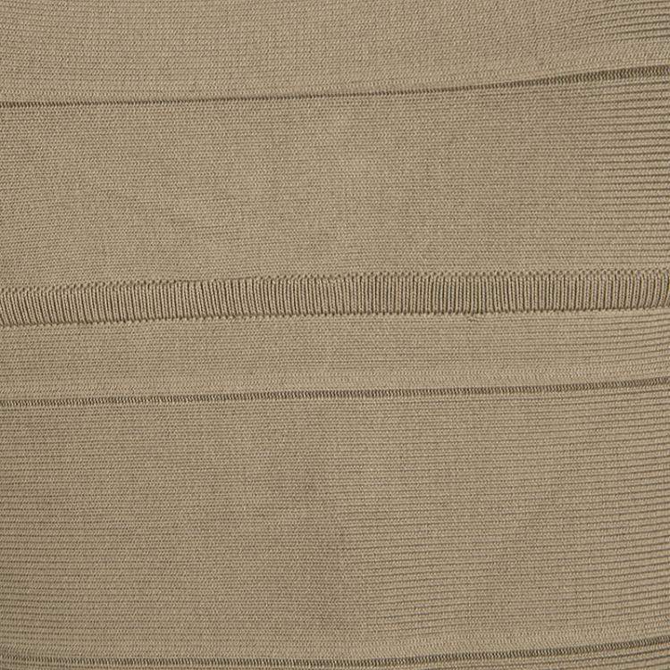 Pre Owned Herve Leger Brown Bandage Tie Detail Top and Skirt Set M