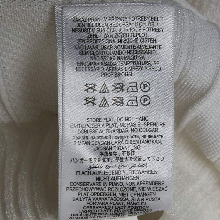 Pre Owned Herve Leger White Jersey Long Sleeve Mini Dress S