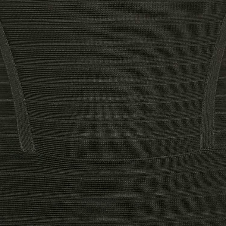 مملوكة مسبقًا Herve Leger Black Knit Sleeveless Bandage Dress S